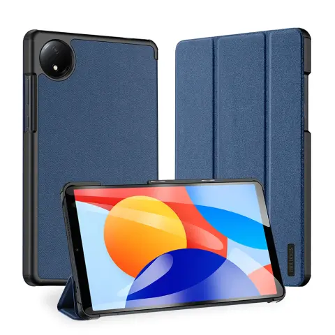 DUX DUCIS Lenovo Yoga Tab Plus DUX DUCIS DOMO tok álló bőr hatású aktív FLIP textil minta SÖTÉTKÉK