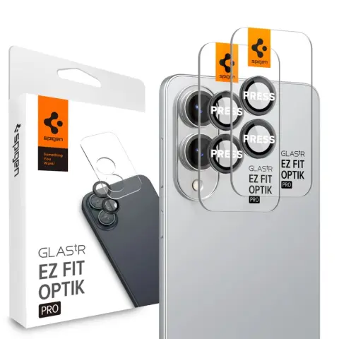 SPIGEN "Glas.tR EZ Fit Optik Pro HD" Samsung Galaxy S25 Edge Tempered kameravédő fólia felhelyező kerettel. fekete (2db)