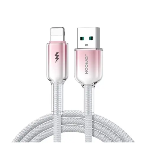 JOYROOM IPAD JOYROOM CRYSTAL-CLEAR adatkábel USB - lightning cipőfűző FEHÉR