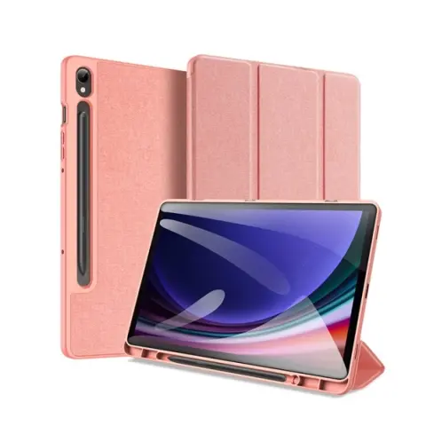 DUX DUCIS Samsung Tab S10 Lite WIFI DUX DUCIS DOMO tok álló bőr hatású aktív FLIP ceruza tartó RÓZSASZÍN