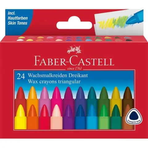 FABER-CASTELL Zsírkréta készlet háromszögletű 24 szín