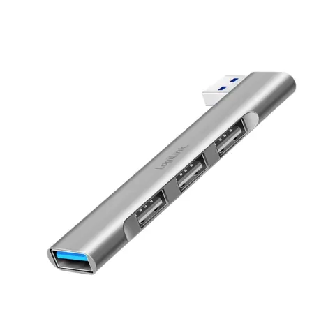 LOGILINK Ultraslim 4-port USB-A hub 1x USB-A/M 3x USB-A/F aluminium