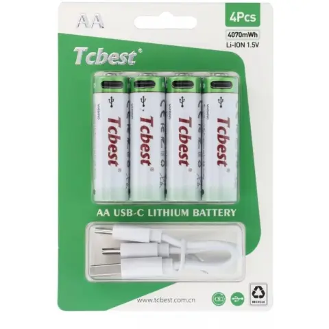 TCBEST Újratölthető R6 ceruza akku (AA) 1100mah 4db