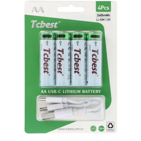 TCBEST Újratölthető R6 ceruza akku (AA) 650mah 4db