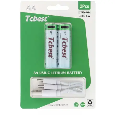 TCBEST Újratölthető R6 ceruza akku (AA) 750mah 2db