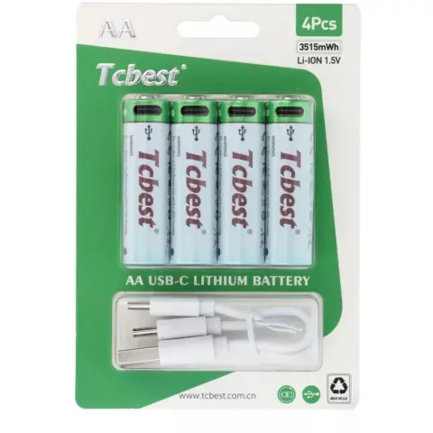 TCBEST Újratölthető R6 ceruza akku (AA) 950mah 4db