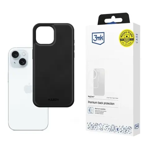 3MK Hardy Silky Leather MagCase case for iPhone 15 black