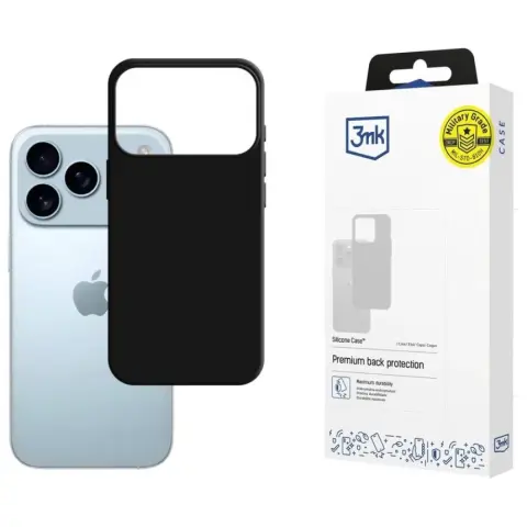 3MK Szilikon tok iPhone 17 Pro Max / iPhone 18 Pro Max fekete