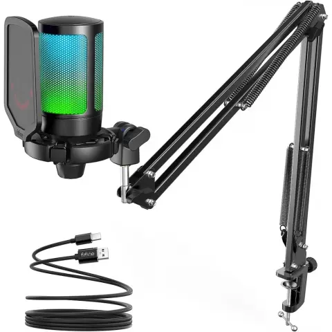 FIFINE 800656 USB Mikrofon karral fekete