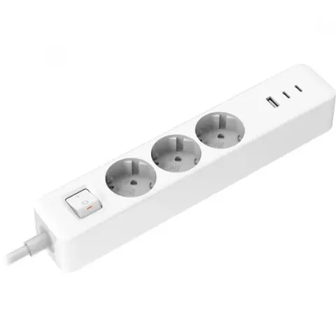 XIAOMI 2C1A Power strip 3 sockets 1x USB-A 2x USB-C 1.4m white with switch