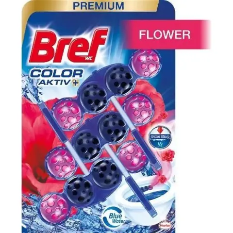 BREF WC Color Aktiv+ Flower scented toilet balls 3x50g