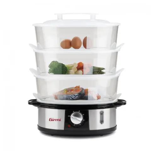 GIRMI VP26 Étel pároló 700-750W 3 szintes 12L Ezüst/Fekete