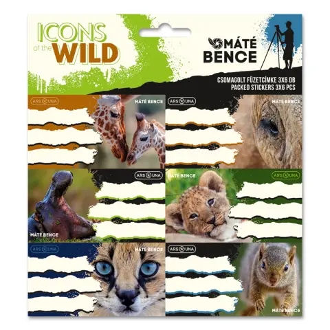 ARS UNA Icons of the Wild 3x 6 darab füzetcímke
