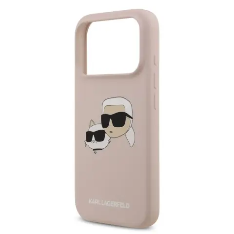 KARL LAGERFELD Liquid Silicone Double Heads MagSafe szilikon tok Apple iPhone 17 Pro / iPhone 18 Pro rózsaszín