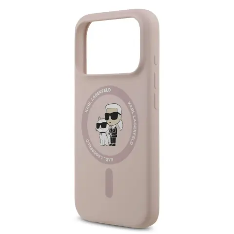 KARL LAGERFELD Liquid Silicone MagSafe tok iPhone 17 Pro / iPhone 18 Pro Karl and Choupette rózsaszín