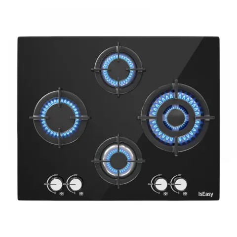 ISEASY MGBG-654A Glass Gas Hob Black