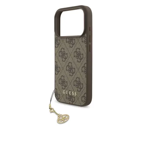 GUESS 4G Charms Tone on Tone tok Apple iPhone 17 Pro / iPhone 18 Pro barna