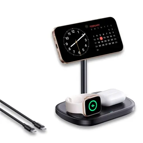 BASEUS EnerFill FS41 vezeték nélküli töltőállvány 22.5W + 1m USB-C kábel fekete