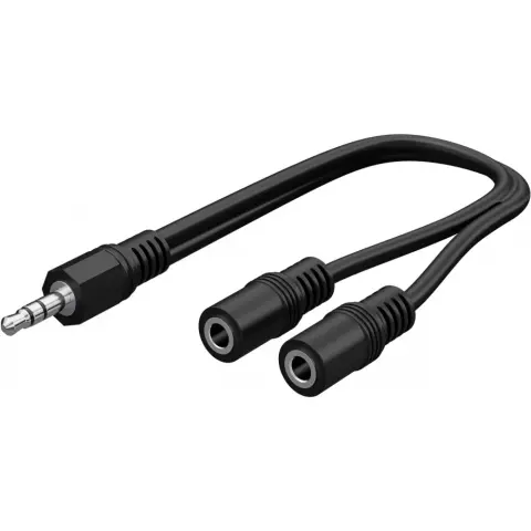 GOOBAY Jack Elosztó Fekete 20cm 50464