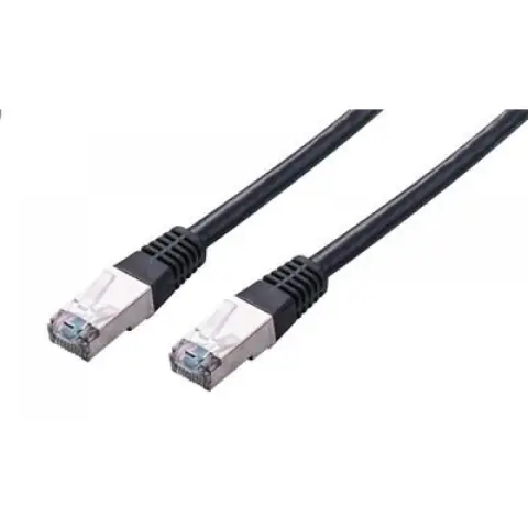 C-TECH UTP CAT5E Összekötő Fekete 25cm CB-PP5F-025BK