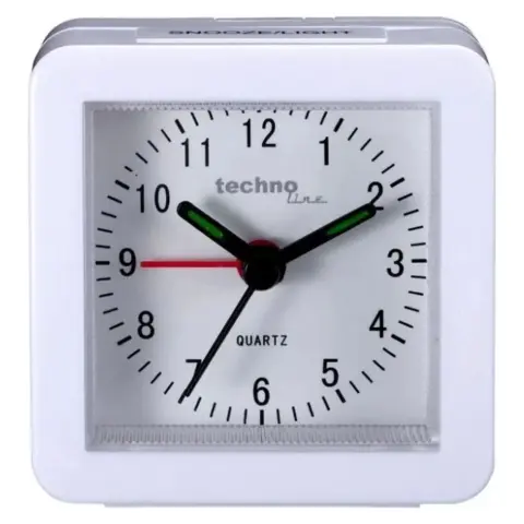 TECHNO LINE Model SC analog alarm clock white-black