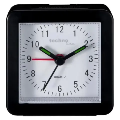 TECHNO LINE Model SC analog alarm clock black and white