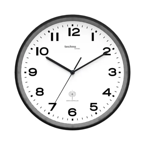 TECHNO LINE WT 8500 analog radio-controlled wall clock black and white