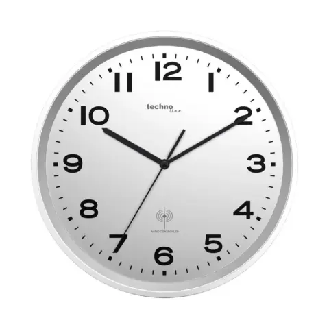 TECHNO LINE WT 8500 Analog radio-controlled wall clock silver-black