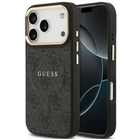 GUESS PU Leather 4G MagSafe tok Apple iPhone 17 Pro / iPhone 18 Pro fekete