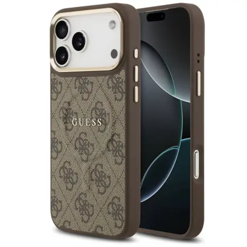 GUESS PU Leather 4G MagSafe tok Apple iPhone 17 Pro / iPhone 18 Pro barna
