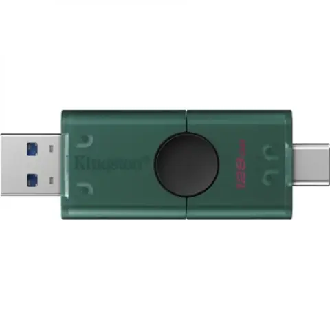 KINGSTON 128GB DataTraveler Duo G2 USB-A + USB-C 3.2 Gen 1 Fekete-Zöld