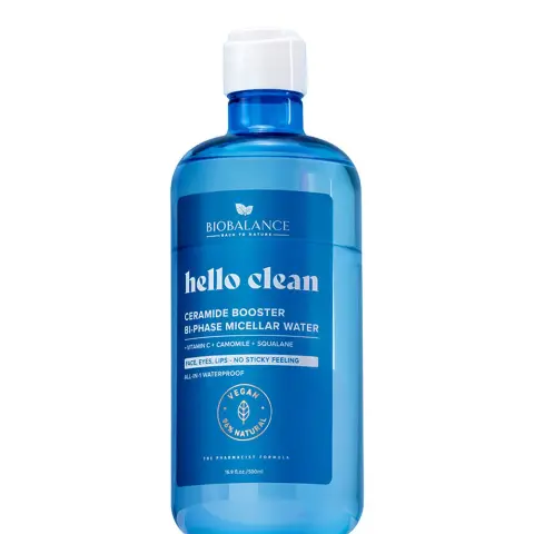 BIOBALANCE Hello Clean Ceramide Booster kétfázisú micellás víz minden bőrtípusra 500ml