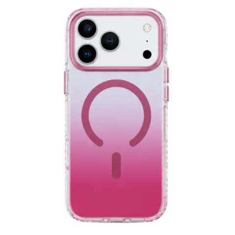CELLECT Magnetni silikonski ovitek iPhone 17 Pro / iPhone 18 Pro rožnato-prozoren