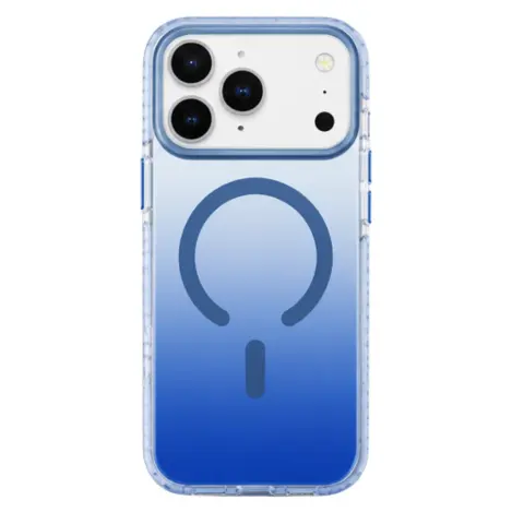 CELLECT Magnetni silikonski ovitek iPhone 17 Pro / iPhone 18 Pro modro-prozoren
