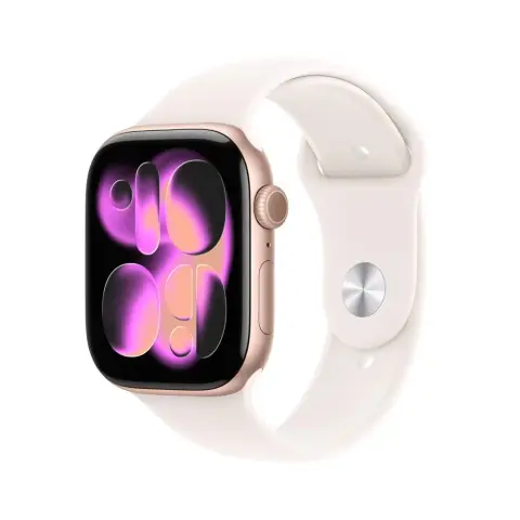 APPLE Watch Series 11 GPS 42mm rozéarany alumínium tok lágy rózsaszín sportszíj S/M