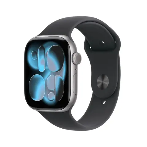 APPLE Watch Series 11 GPS 46mm asztroszürke alumínium tok fekete sportszíj S/M
