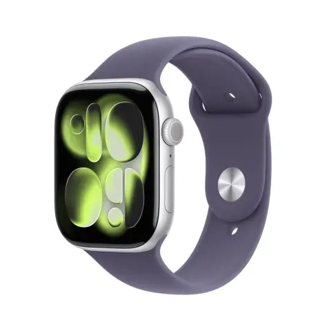 APPLE Watch Series 11 GPS 46mm ezüst alumínium tok ködös lila sportszíj S/M