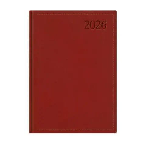 TOPTIMER Traditional calendar planner A4 weekly 2026 burgundy
