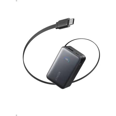 ANKER Nano Powerbank 10000mAh 45W s fiksnim USB-C kabelom crni