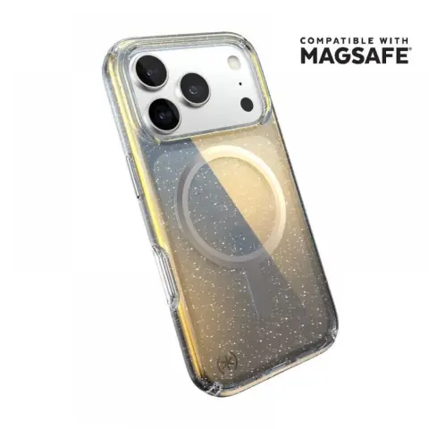 SPECK 151022-3274 Presidio Lux Glitter MagSafe ovitek iPhone 17 Pro / iPhone 18 Pro srebrno-prozoren