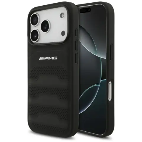 AMG Leather Debossed Lines tok Apple iPhone 17 Pro / iPhone 18 Pro fekete