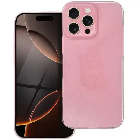 2mm vastag szilikon tok Apple iPhone 17 Pro Max / iPhone 18 Pro Max rózsaszín-csillámos
