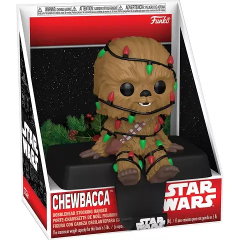 FUNKO Pop Edge-Sitter: Star Wars - Chewbacca figura és zokni akasztó karácsonyi változat