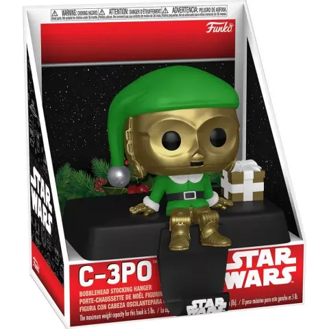 FUNKO Pop Edge-Sitter: Star Wars - C-3PO figura és zokni akasztó karácsonyi változat
