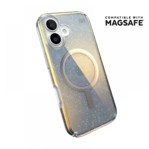 SPECK 151013-3274 Presidio Lux Glitter MagSafe ovitek iPhone 17 srebrno-prozoren