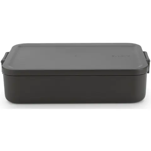 BRABANTIA Make & Take Lunch Box Bento large sized ételhordozó doboz. 2000 ml. removable internal separator rekeszek. bepattintós (clip-on) záródás. BPA rescue műanyag. dark grey - 203480