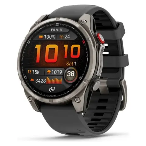 GARMIN Fenix 8 Pro Amoled Sapphire 47mm titanium grafit/fekete szilikon szíj (ED XD)