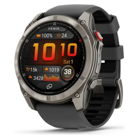GARMIN Fenix 8 Pro Amoled Sapphire 51mm Titanium grafit/fekete szilikon szíjjal (ED XD)