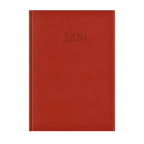 TOPTIMER Wide calendar planner A4 daily 2026 burgundy