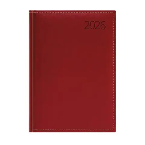 TOPTIMER Business Calendar Planner A5 Daily Faux Leather 2026 burgundy